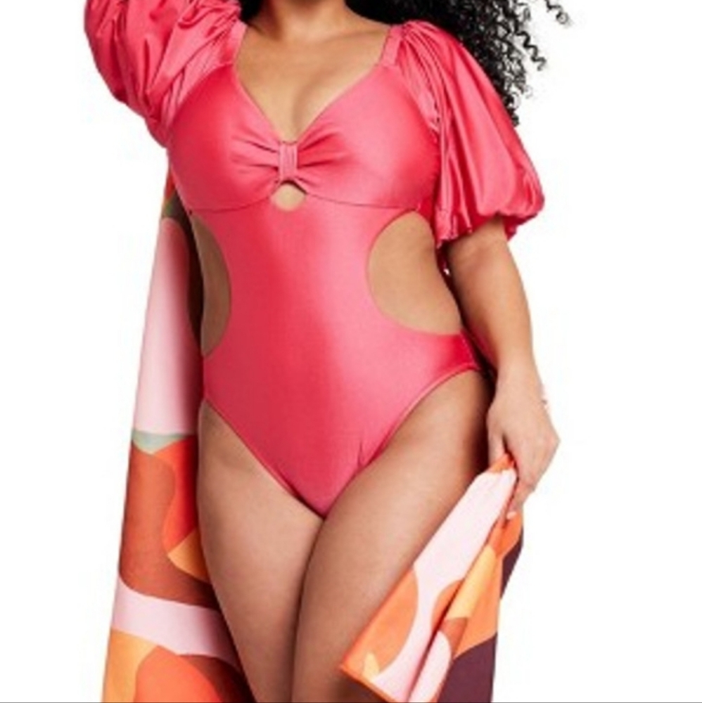 NWT Fe Noel  One Piece Swimsuit + The Day Barbie Fashion Sunglasses